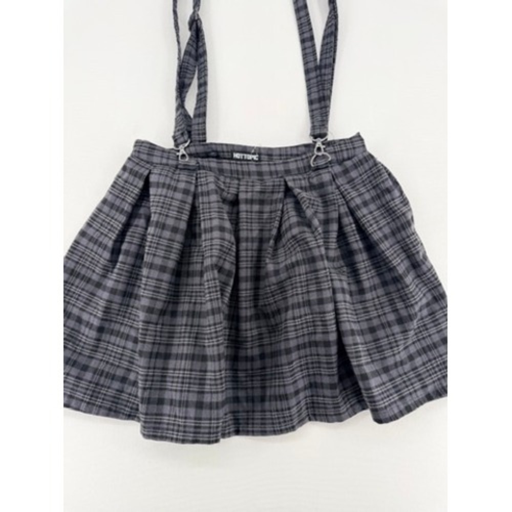 Hot Topic Plaid Mini Skirt w Suspenders Goth Grunge Y2K S - Picture 10 of 13